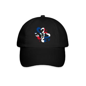 Frankreich Flagge Used Look Französische Fahne - Baseballkappe - Schwarz/Schwarz - Vorne