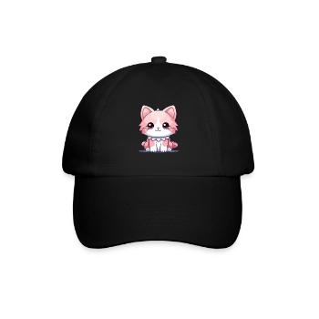 Chat - Style Kawaii - Casquette classique - noir/noir - Devant