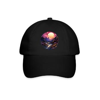 Landscape - Illustration - Baseball Cap - black/black - Front