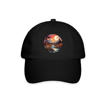 Landscape - Illustration - Baseball Cap - black/black - Front