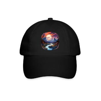 Landscape - Illustration - Baseball Cap - black/black - Front
