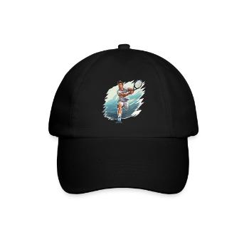Joueur de tennis - Illustration - Casquette classique - noir/noir - Devant