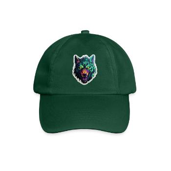 Wolf - Illustration - Baseballkappe - Flaschengrün - Vorne