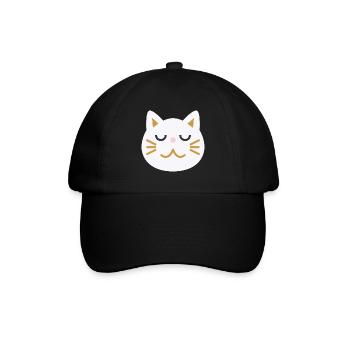 Visage de chat japonais L blanc - Casquette classique - noir/noir - Devant