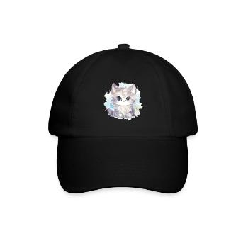 Cat - illustration - Baseball Cap - black/black - Front