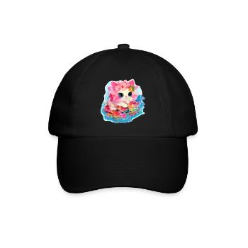 Chat - illustration - Casquette classique - noir/noir - Devant