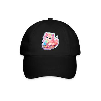 Chat - illustration - Casquette classique - noir/noir - Devant