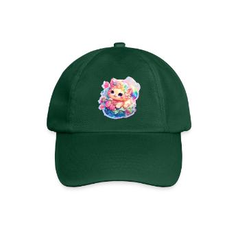 Chat - illustration - Casquette classique - vert bouteille - Devant