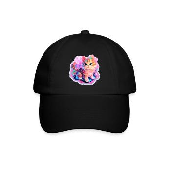 Chat - illustration - Casquette classique - noir/noir - Devant