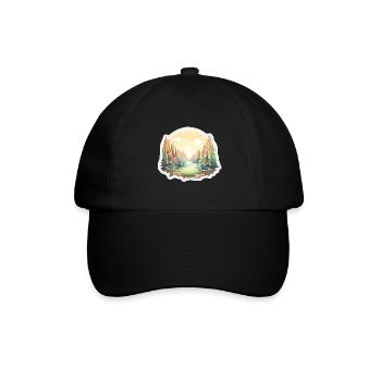 Landscape - Illustration - Baseball Cap - black/black - Front