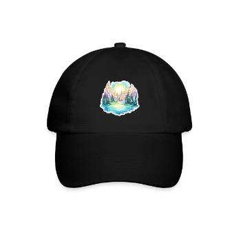 Landscape - Illustration - Baseball Cap - black/black - Front