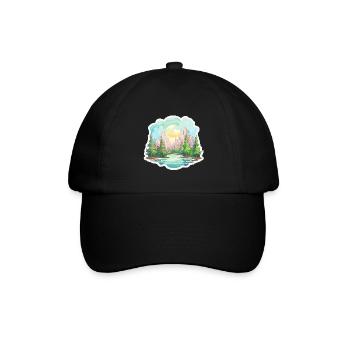 Landscape - Illustration - Baseball Cap - black/black - Front