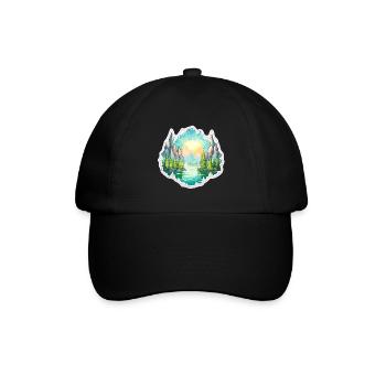 Landscape - Illustration - Baseball Cap - black/black - Front