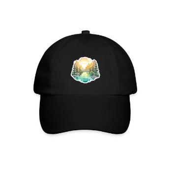 Landscape - Illustration - Baseball Cap - black/black - Front