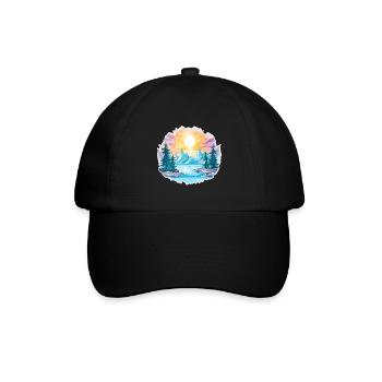 Landscape - Illustration - Baseball Cap - black/black - Front