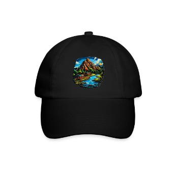Landscape - Illustration - Baseball Cap - black/black - Front