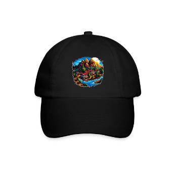 Landscape - Illustration - Baseball Cap - black/black - Front