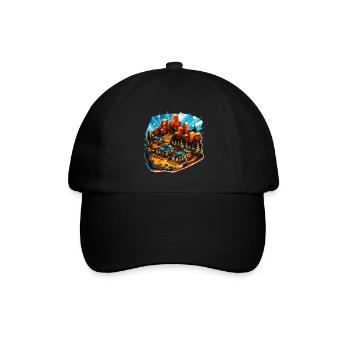 Landscape - Illustration - Baseball Cap - black/black - Front
