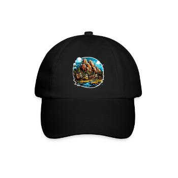 Landscape - Illustration - Baseball Cap - black/black - Front