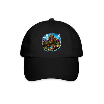 Landscape - Illustration - Baseball Cap - black/black - Front
