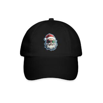 Weihnachtsmann - Illustration - Baseballkappe - Schwarz/Schwarz - Vorne