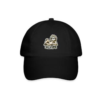 Chill Time - Sloth Illustration - Baseball Cap - black/black - Front