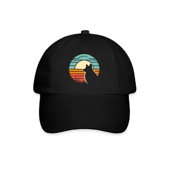 Corgi Vintage Sunset - Baseballkappe - Schwarz/Schwarz - Vorne
