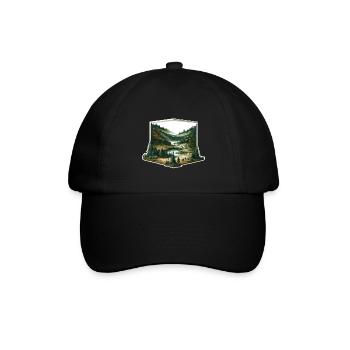 Landscape - Illustration - Baseball Cap - black/black - Front