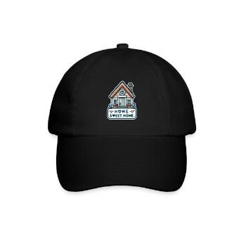 Home Sweet Home - House Illustration - Baseball Cap - black/black - Front