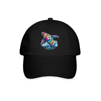 Tie Dye Wal Kreuzfahrt Urlaub 2024 Hawaii - Baseballkappe - Schwarz/Schwarz - Vorne