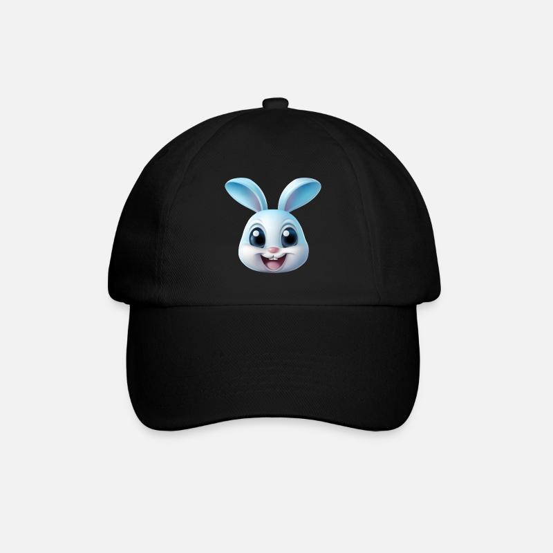 Hase Kaninchen - Baseballkappe - Schwarz/Schwarz
