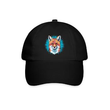 Fox - Illustration - Baseball Cap - black/black - Front