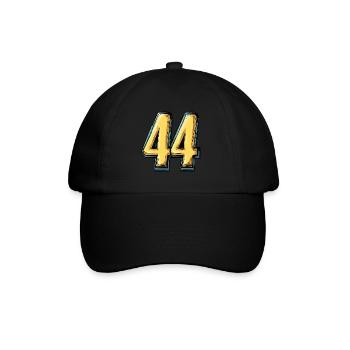 44 Zahl Bunt - Baseballkappe - Schwarz/Schwarz - Vorne