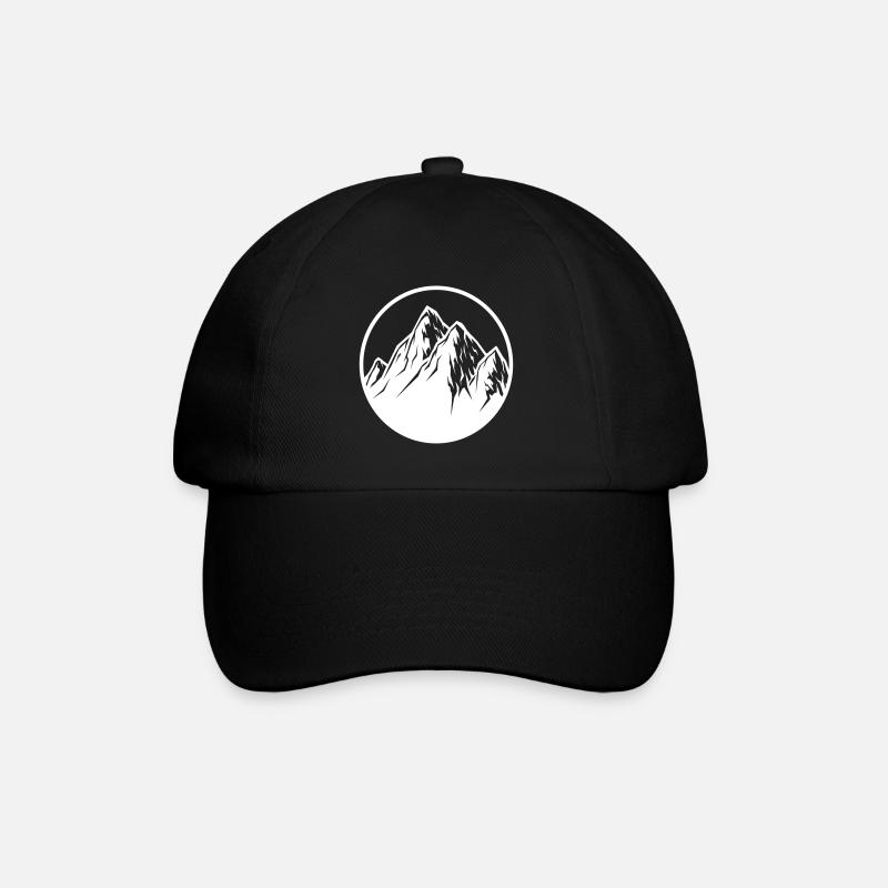 berge symbol icon - Baseballkappe - Schwarz/Schwarz