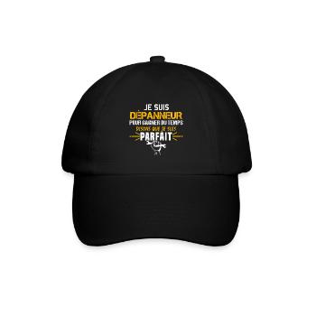 Dépanneur humour métier. Dépannage idée cadeau - Casquette classique - noir/noir - Devant