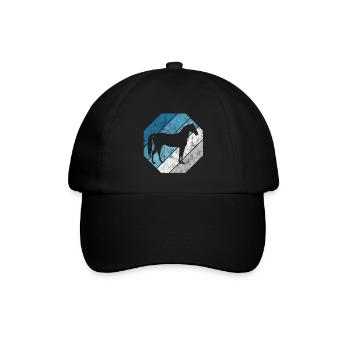 Pferd Reiter Reitsport Pony Reiten Pferde Retro - Baseballkappe - Schwarz/Schwarz - Vorne