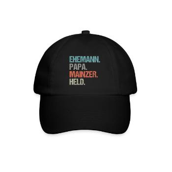 Ehemann Papa Held Mainzer - Baseballkappe - Schwarz/Schwarz - Vorne