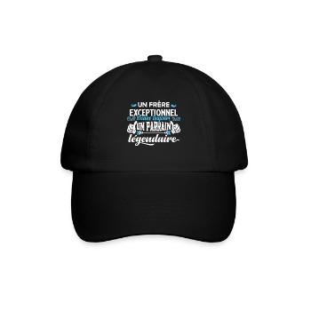 Frère et parrain idée cadeau humour famille - Casquette classique - noir/noir - Devant