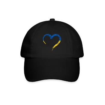 Ukraine Herz - Baseballkappe - Schwarz/Schwarz - Vorne