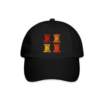 Retro Schach Schachspieler Schachmatt Schachfigur - Baseballkappe - Schwarz/Schwarz - Vorne