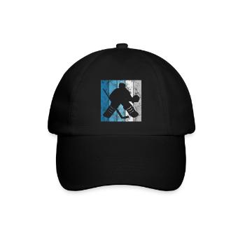 Ice Hockey Ice Hockey Retro Skates Puck Ice - Baseball Cap - black/black - Front