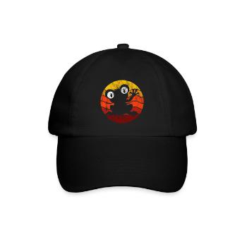 Frosch Frösche Geschenk für Kinder Lustig Witzig - Baseballkappe - Schwarz/Schwarz - Vorne