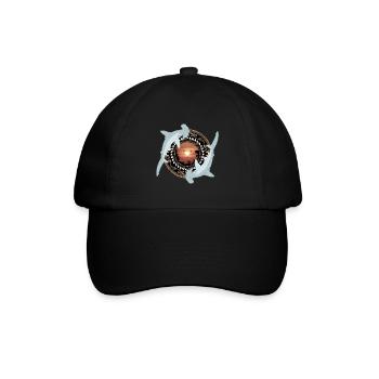 Hammerhead Shark Hawaiian - Baseball Cap - black/black - Front
