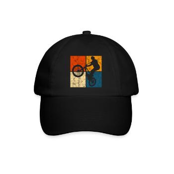 BMX Bike Bike Retro Gift Bicycle Motocross - Baseball Cap - black/black - Front