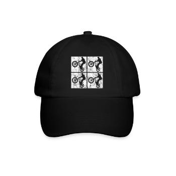 BMX Bike Bike Retro Gift Bicycle Motocross - Baseball Cap - black/black - Front