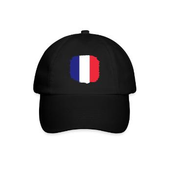 Frankreich Flagge Used Look Französische Fahne - Baseballkappe - Schwarz/Schwarz - Vorne