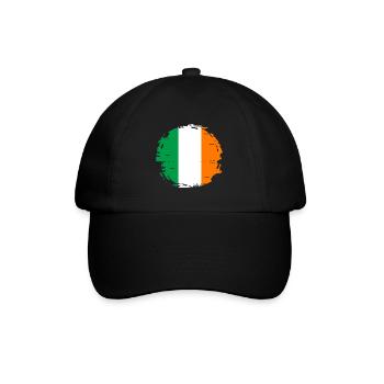Irland Flagge Vintage Irische Fahne Dublin - Baseballkappe - Schwarz/Schwarz - Vorne