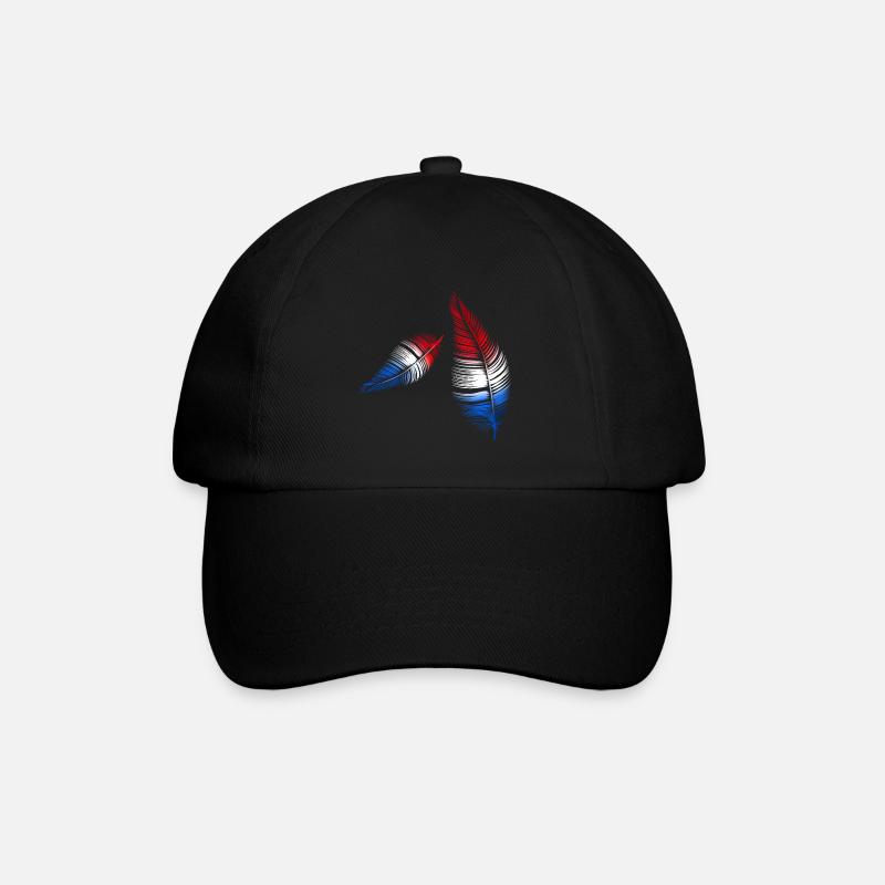Federn rot weiß blau - Baseballkappe - Schwarz/Schwarz