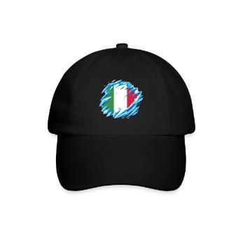Drapeau italien vintage drapeau italien look usé - Casquette classique - noir/noir - Devant