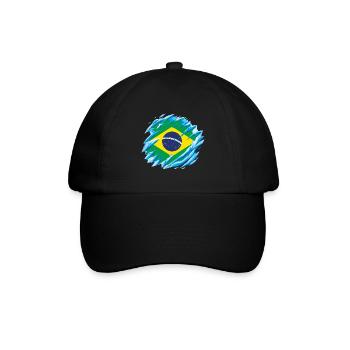 Brazil Flag Brazilian Flag South America - Baseball Cap - black/black - Front